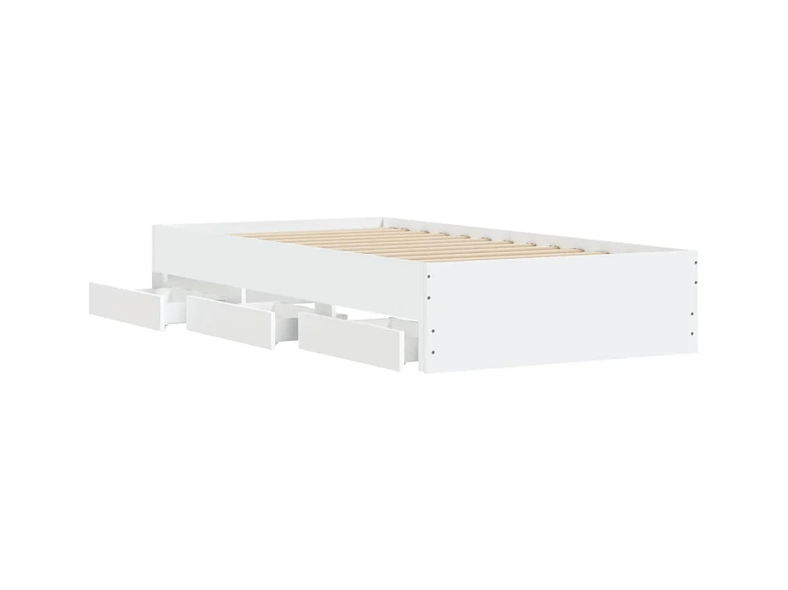 Giroletto con Cassetti Bianco 90x200 cm in Legno Multistrato