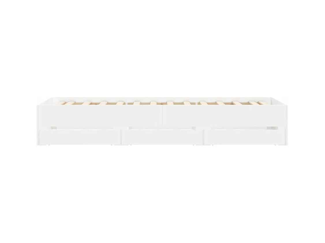 Giroletto con Cassetti Bianco 90x200 cm in Legno Multistrato