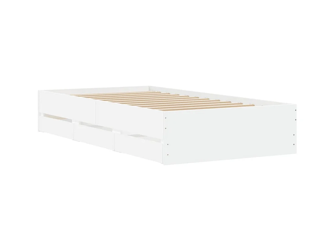 Giroletto con Cassetti Bianco 90x200 cm in Legno Multistrato