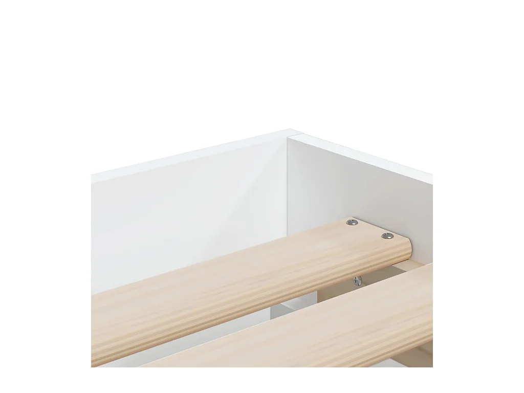 Giroletto con Cassetti Bianco 90x200 cm in Legno Multistrato