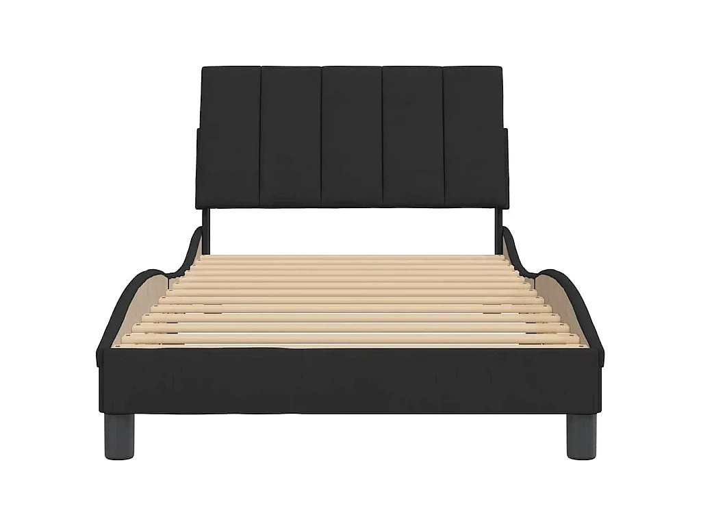 Cadre de lit sans matelas Hanko noir 100x200 cm velours