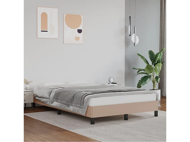 Cadre de lit sans matelas cappuccino 120x190 cm similicuir