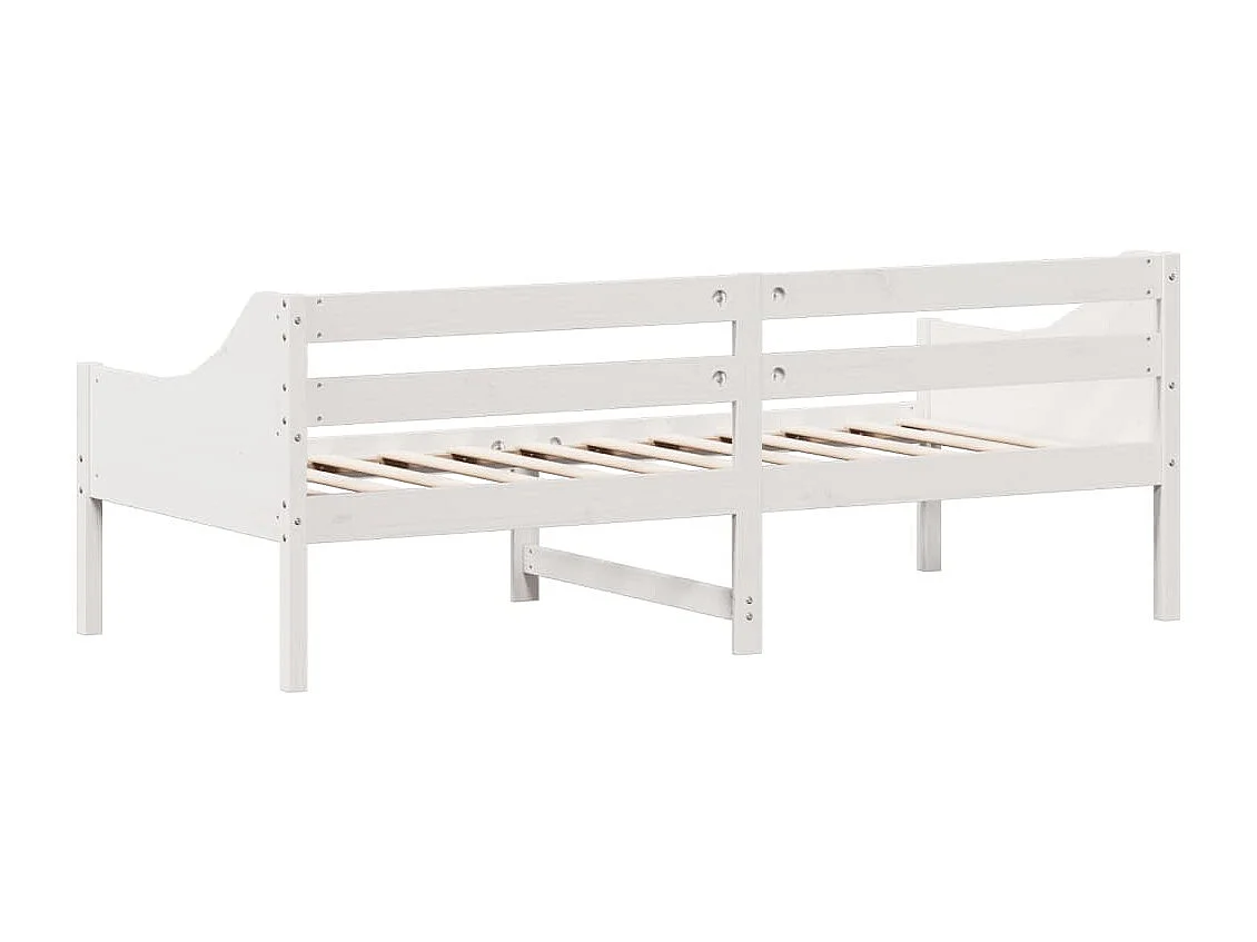 Cama dia sem colchão branco 100x200 cm pinho de madeira maciça