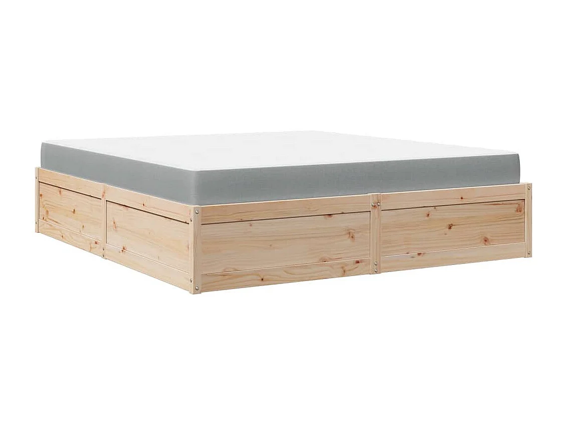 Lit avec matelas 180x200 cm bois massif de pin