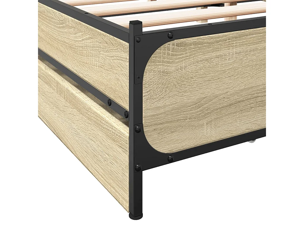 Bettgestell mit Schubladen Sonoma-Eiche 120x200cm Holzwerkstoff