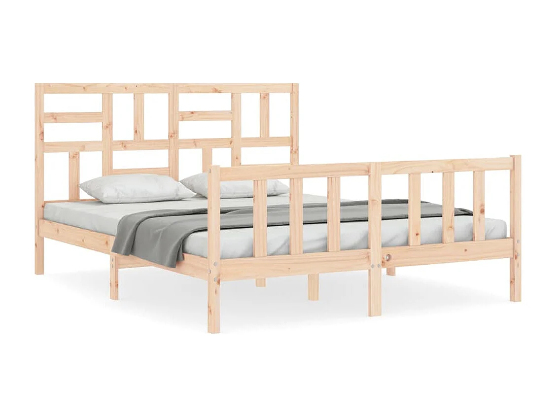 Cadre de lit sans matelas 160x200 cm bois massif de pin