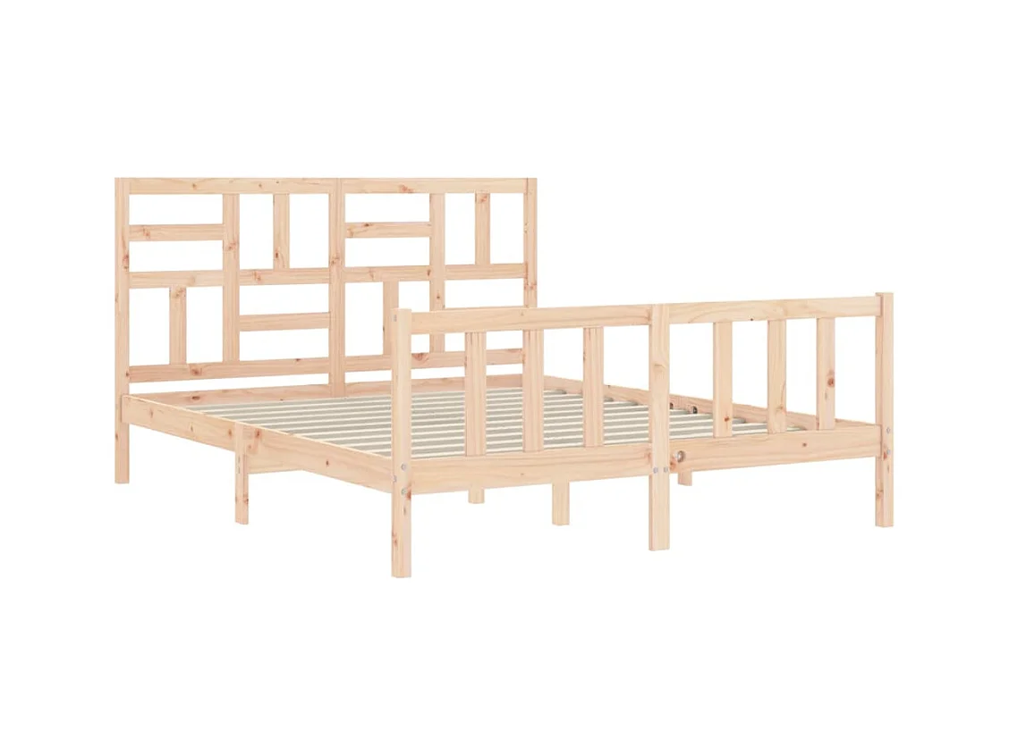 Cadre de lit sans matelas 160x200 cm bois massif de pin