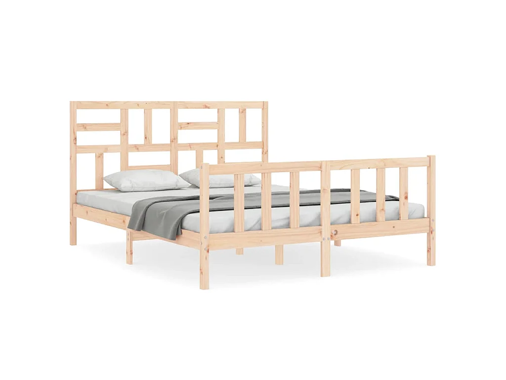 Cama sem colchão 160x200 cm madeira de pinho maciça