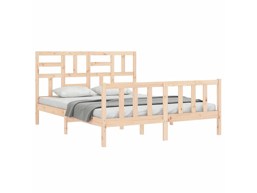 Cama sem colchão 160x200 cm madeira de pinho maciça