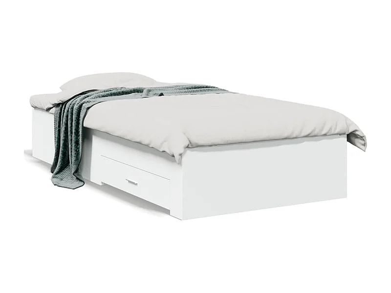 Estrutura cama c/ gavetas 75x190 cm derivados de madeira branco