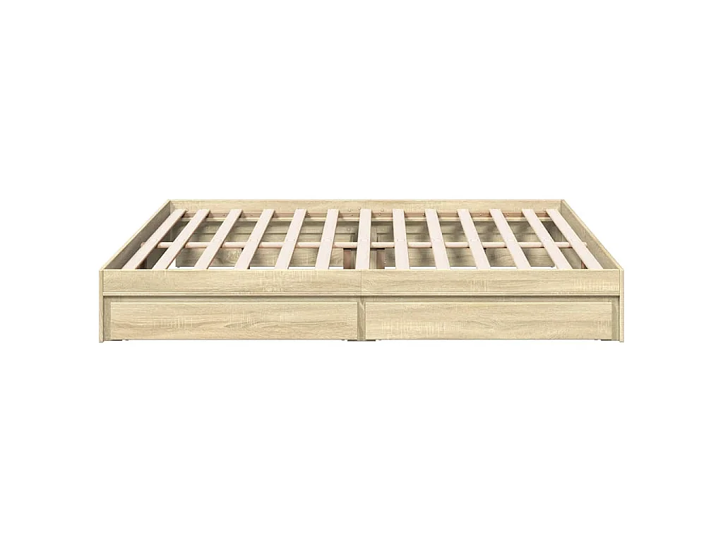 Cadre de lit avec tiroirs sans matelas chêne sonoma 180x200 cm