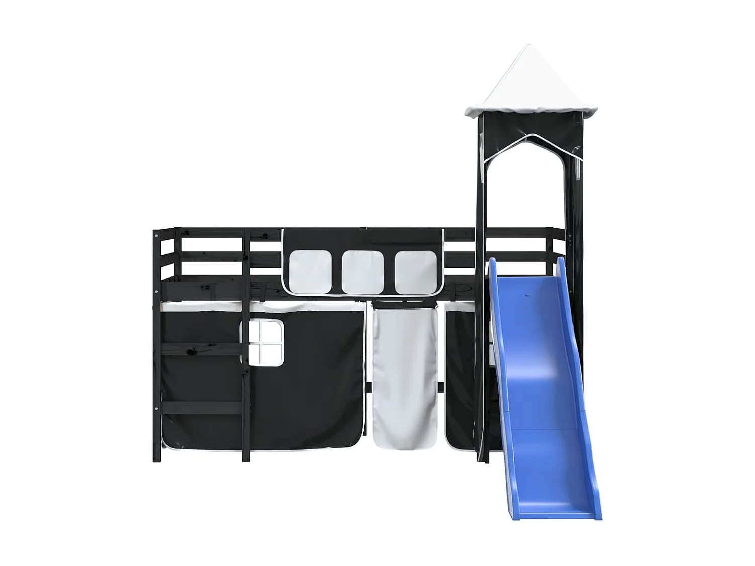 Lit mezzanine enfants avec tour sans matelas 90x190 cm