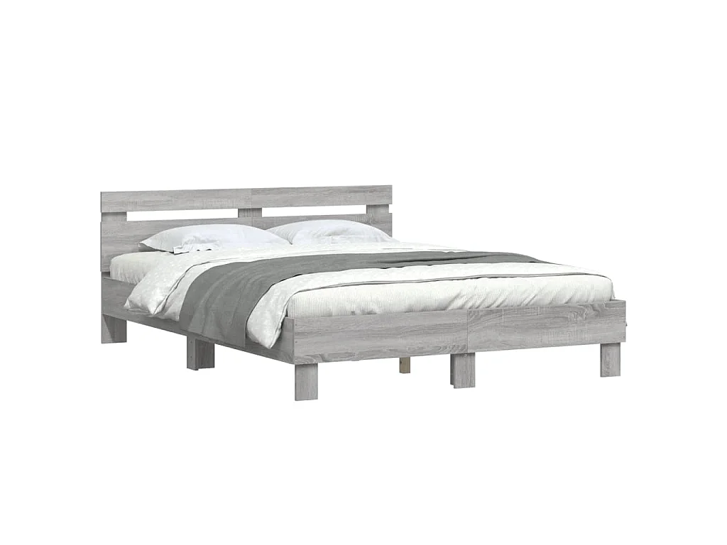 Cadre de lit sans matelas sonoma gris 140x200 cm