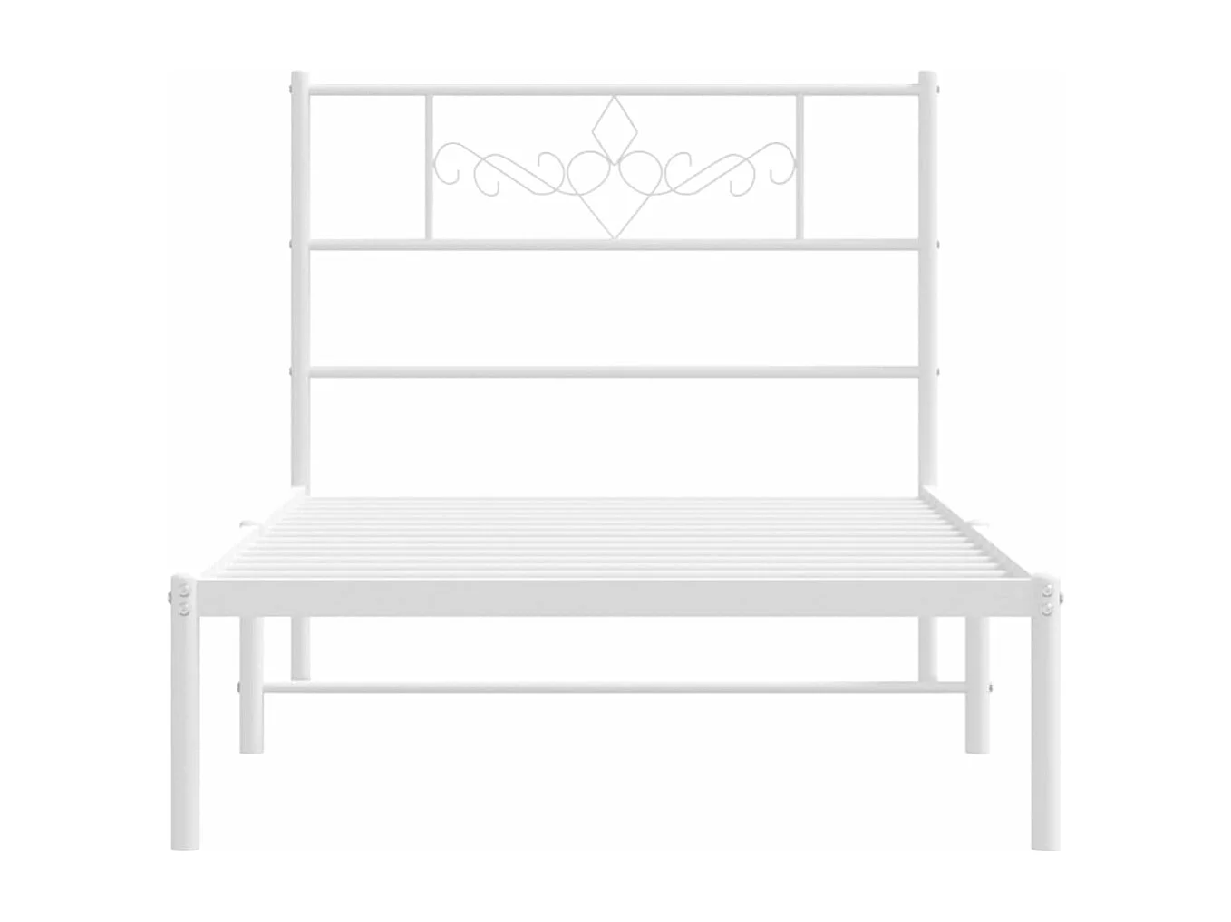 Metallbett ohne Matratze mit Kopfteil Weiß 75x190 cm