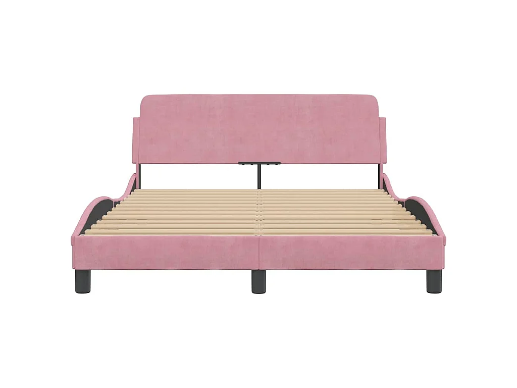 Giroletto con Testiera Dover Rosa 140x190 cm Velluto