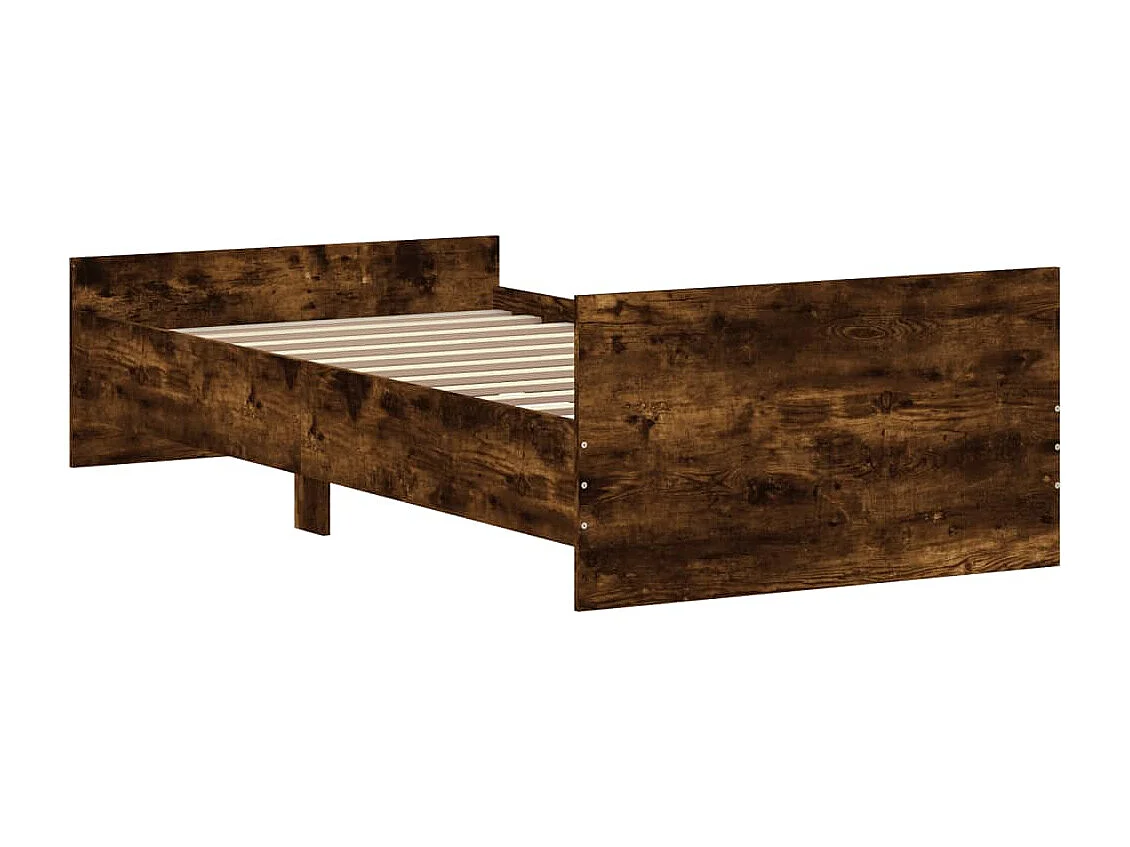 Cadre de lit sans matelas chêne fumé 90x200cm bois d'ingénierie