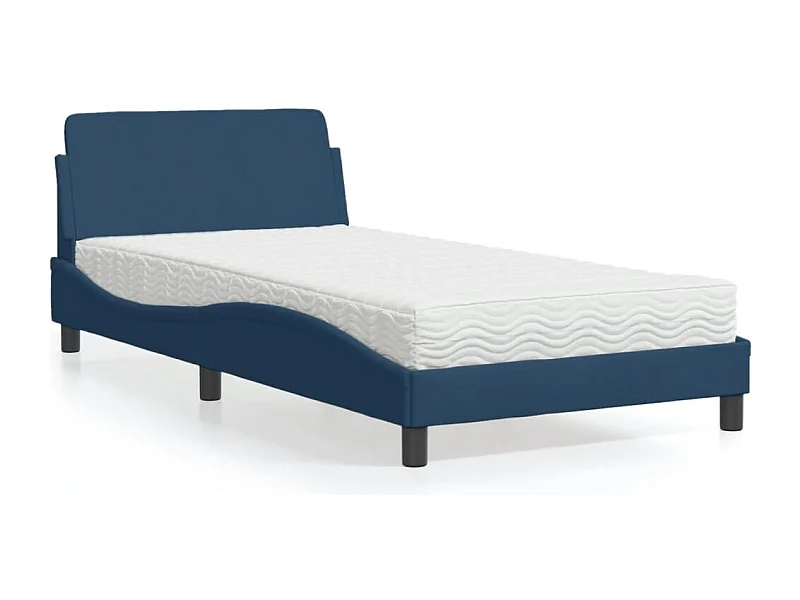 Bett mit Matratze "Dover" Blau 100x200 cm Stoff