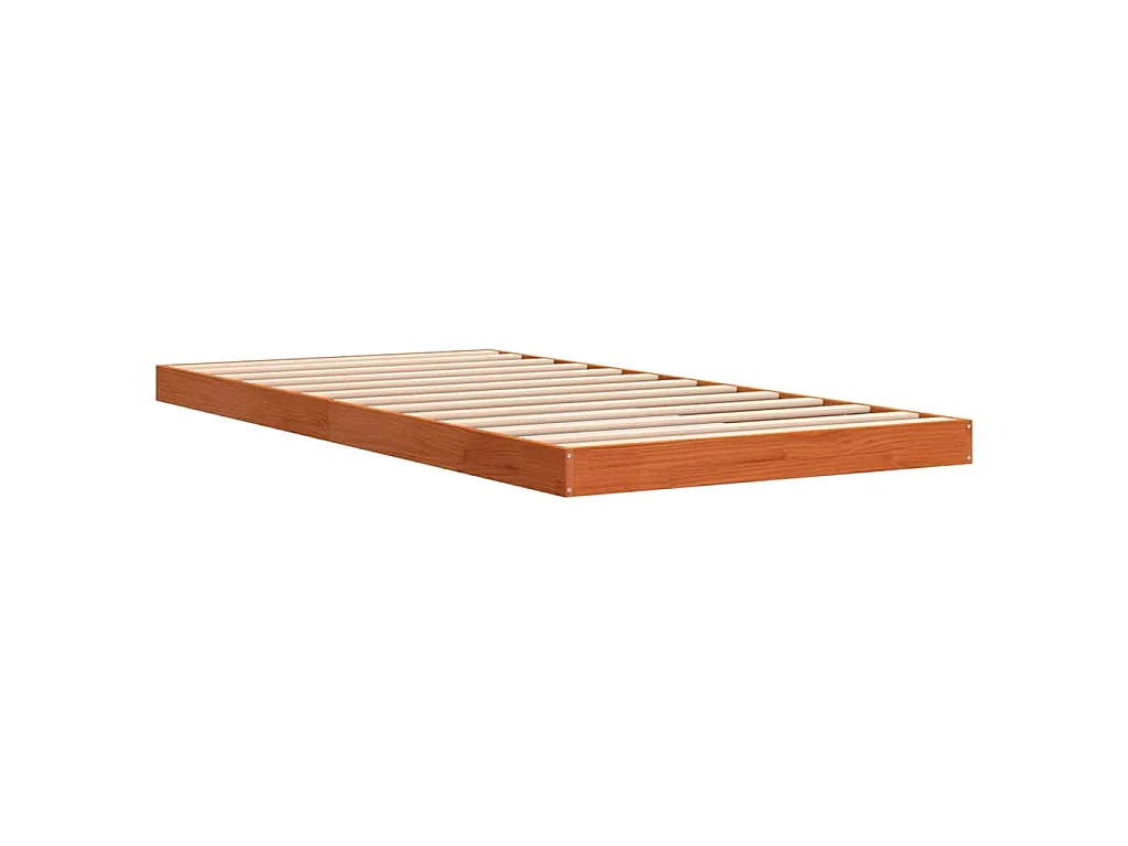 Cadre de lit sans matelas cire marron 90x200 cm bois pin massif