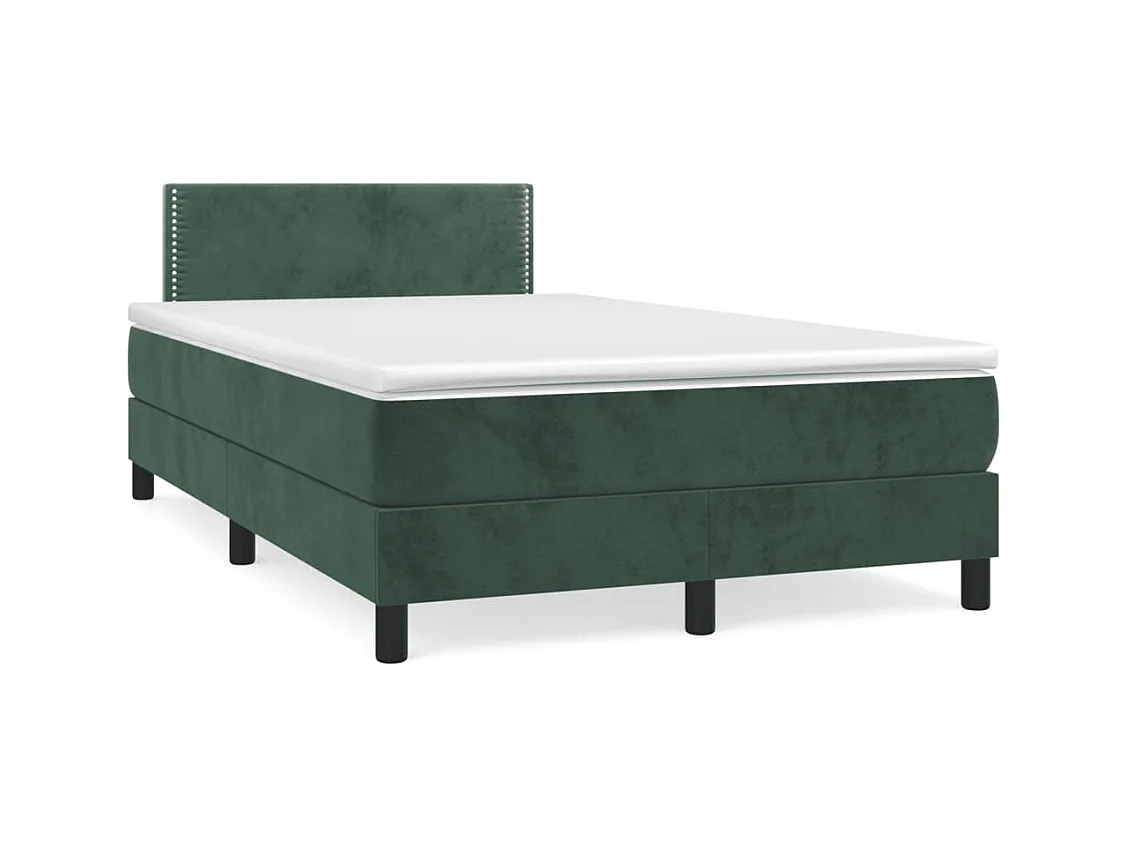 Sommier à lattes de lit avec matelas vert foncé 120x190 cm
