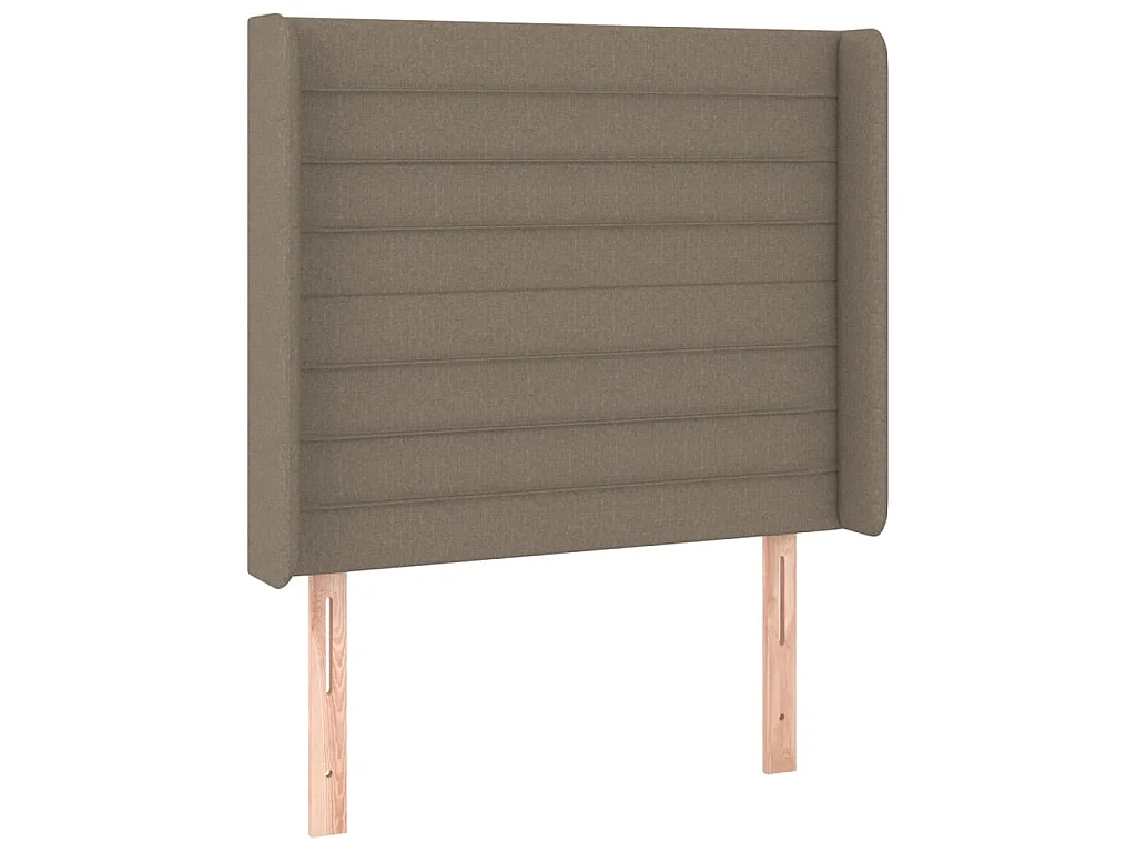Sommier à lattes de lit matelas et LED Taupe 80x200cm Tissu