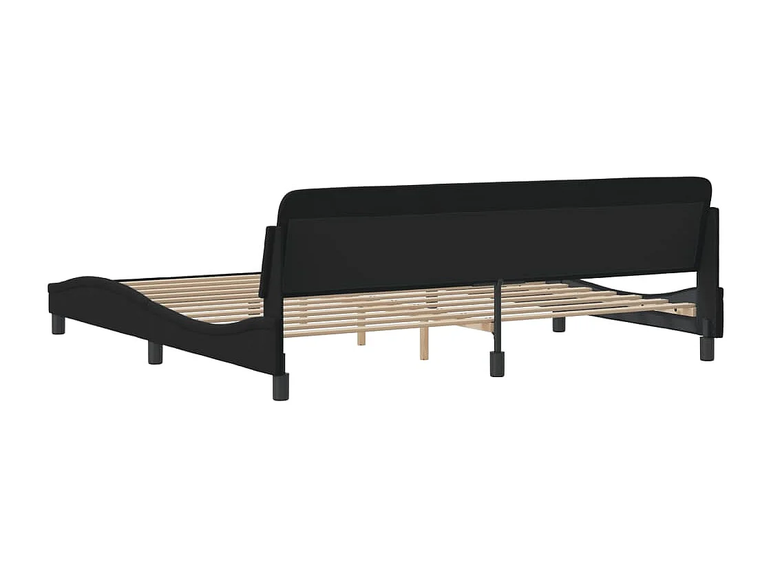 Cadre de lit Dover noir 200x200 cm velours