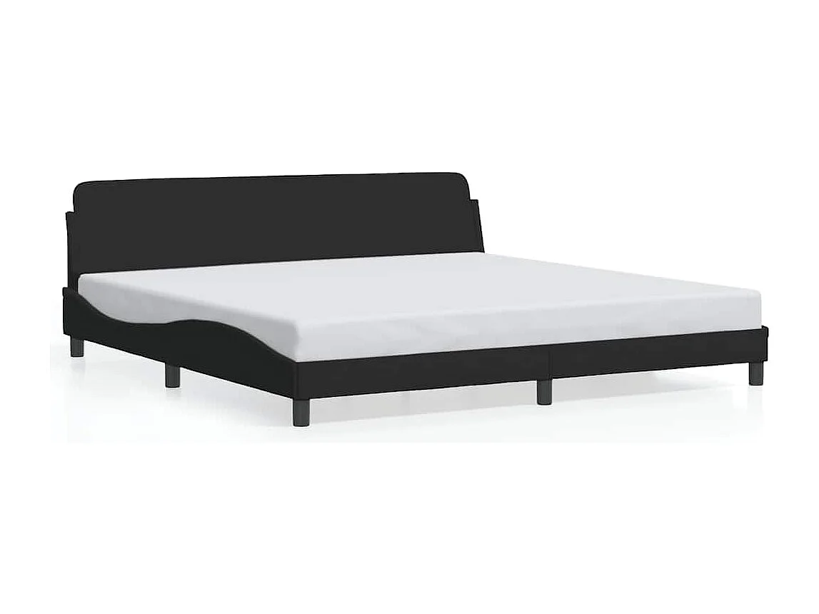 Cadre de lit Dover noir 200x200 cm velours