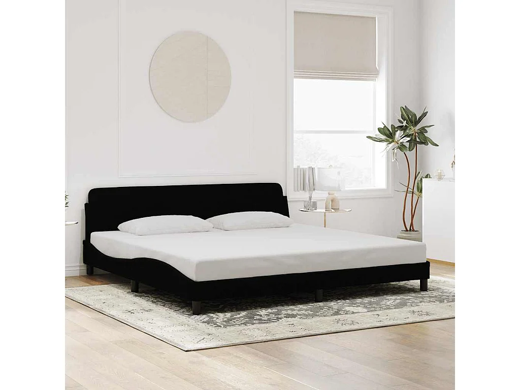 Cadre de lit Dover noir 200x200 cm velours