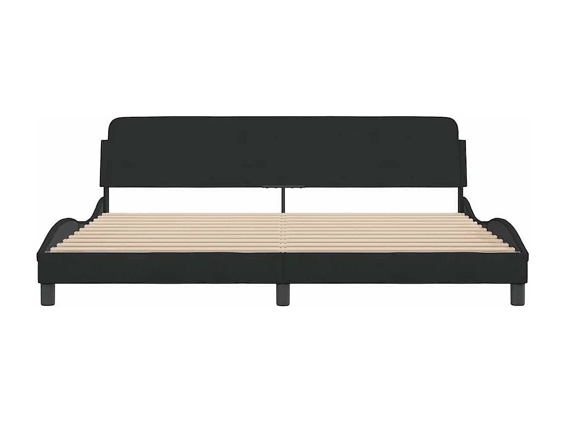 Cadre de lit Dover noir 200x200 cm velours