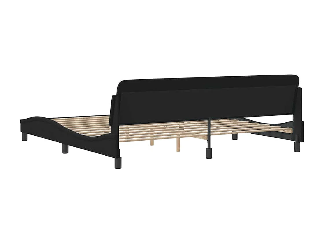 Cadre de lit Dover noir 200x200 cm velours