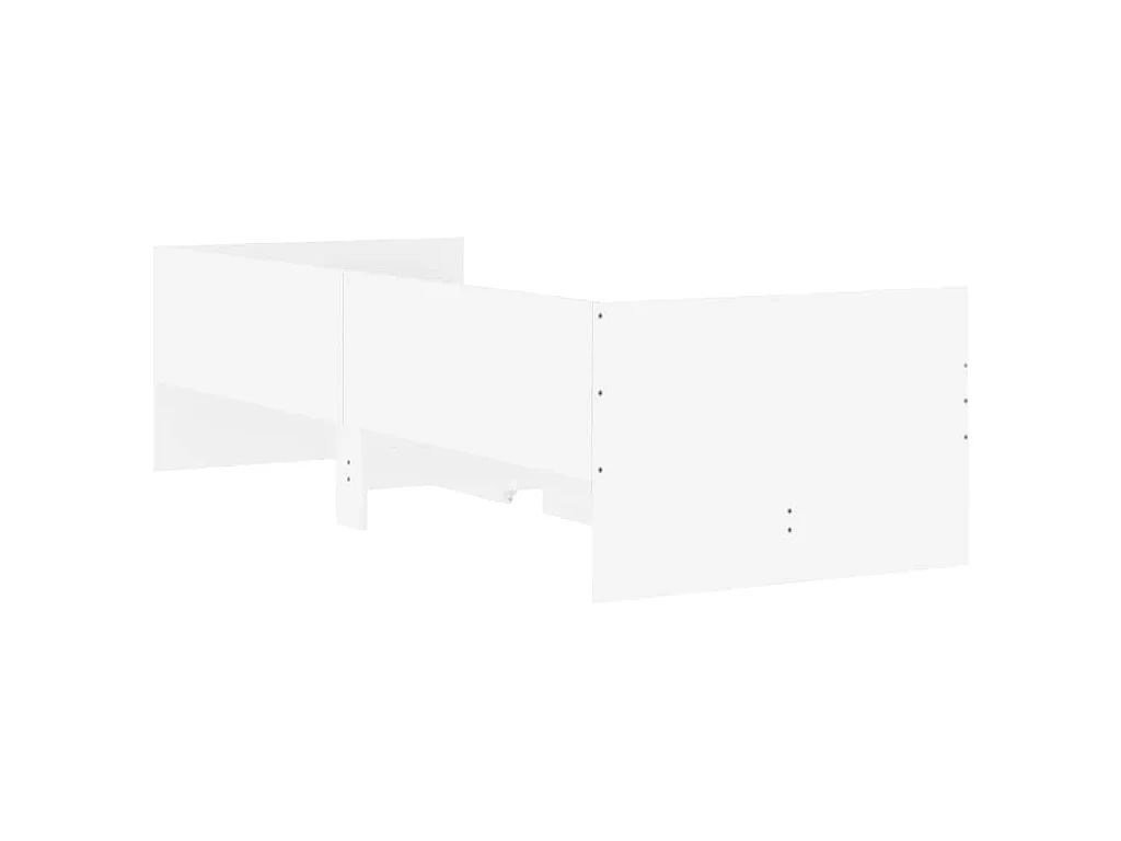 Cadre de lit avec tiroirs sans matelas blanc 90x190 cm