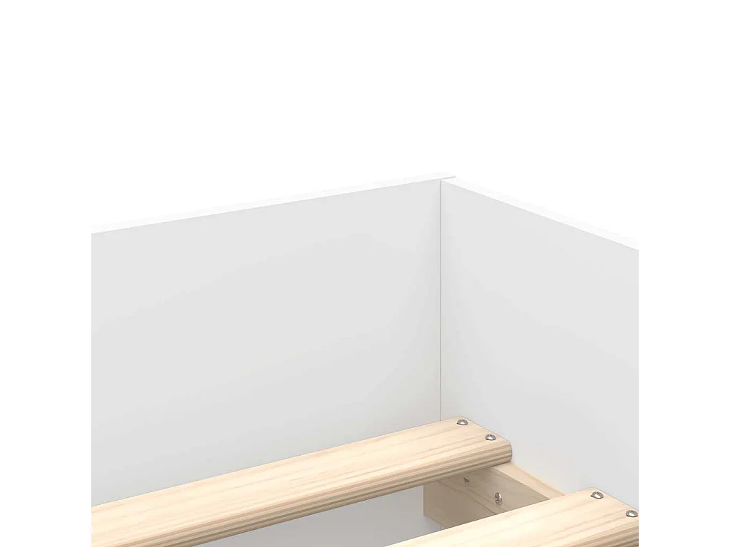 Cadre de lit avec tiroirs sans matelas blanc 90x190 cm