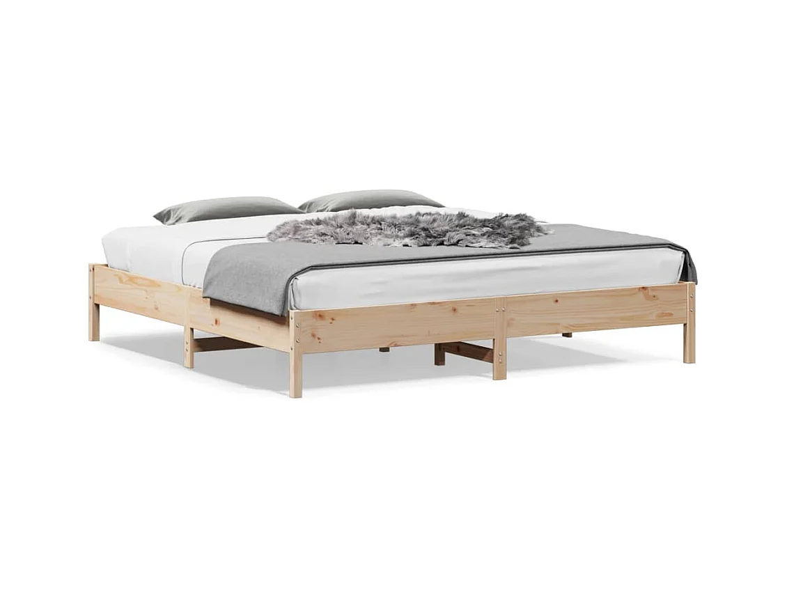 Cadre de lit sans matelas 200x200 cm bois massif de pin