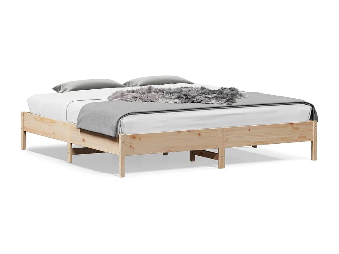 Cama sem colchão 200x200 cm madeira de pinho maciça