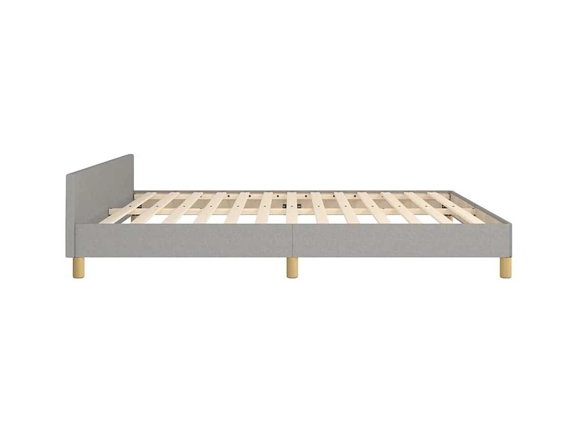Bedframe met hoofdeinde stof lichtgrijs 180x200 cm