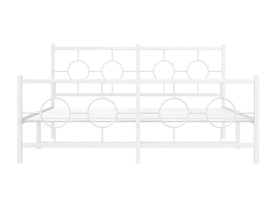 Bedframe met hoofd- en voeteneinde metaal wit 150x200 cm