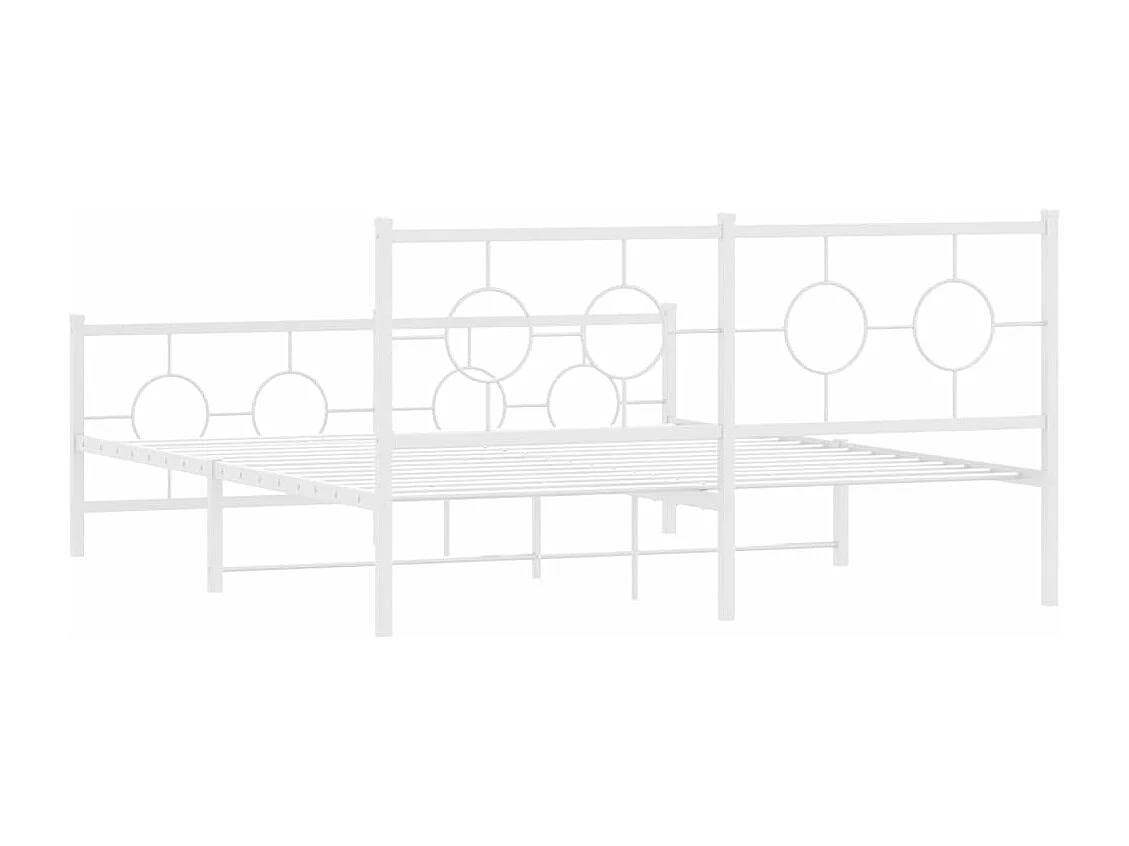 Bedframe met hoofd- en voeteneinde metaal wit 150x200 cm