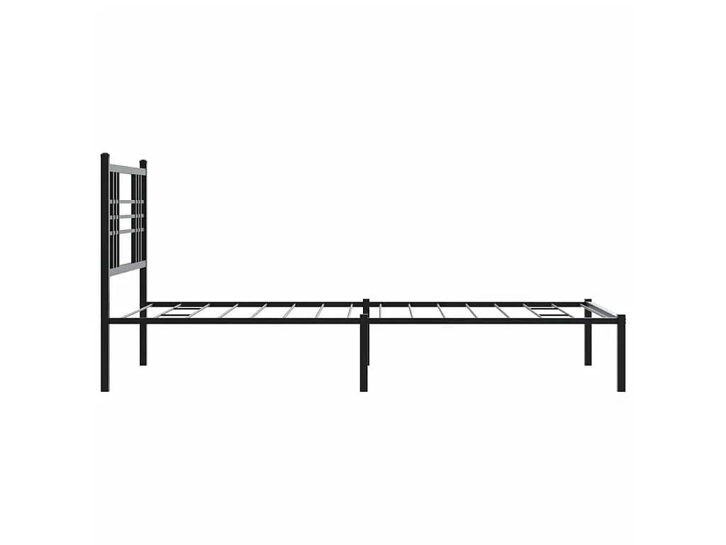 Giroletto con Testiera in Metallo Nero 90x200 cm