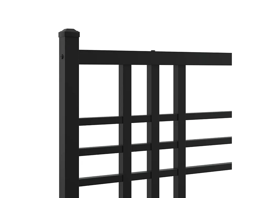 Giroletto con Testiera in Metallo Nero 90x200 cm