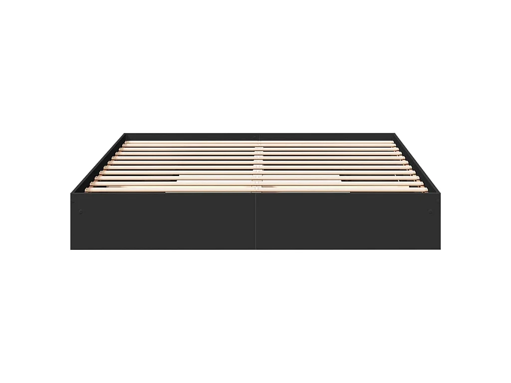 Bedframe met lades bewerkt hout zwart 200x200 cm