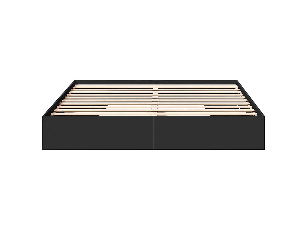 Cadre de lit avec tiroirs sans matelas noir 200x200 cm