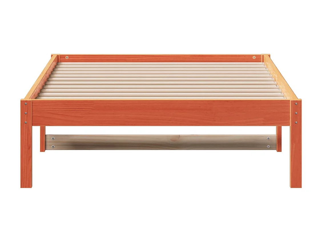 Sofá cama sin colchón madera maciza pino marrón cera 90x200 cm