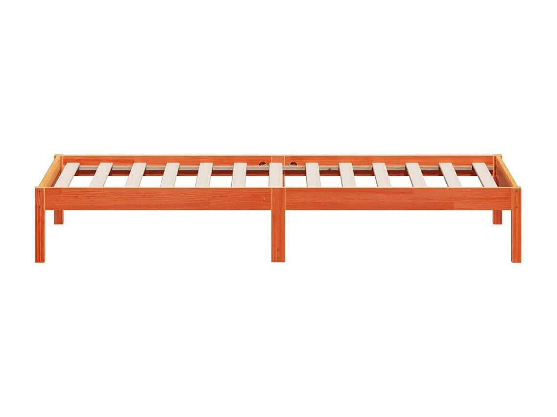 Sofá cama sin colchón madera maciza pino marrón cera 90x200 cm