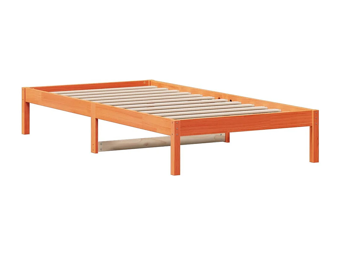 Sofá cama sin colchón madera maciza pino marrón cera 90x200 cm