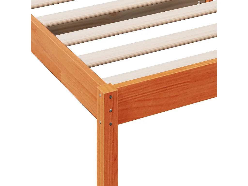 Sofá cama sin colchón madera maciza pino marrón cera 90x200 cm