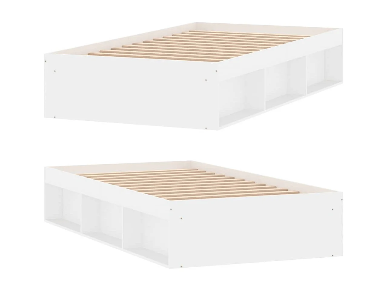 Cadre de lit sans matelas blanc 100x200 cm