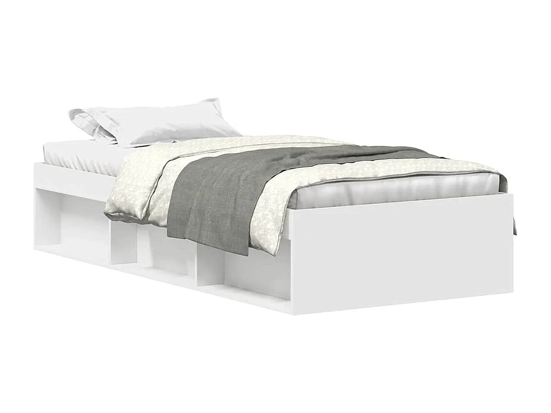 Cadre de lit sans matelas blanc 100x200 cm