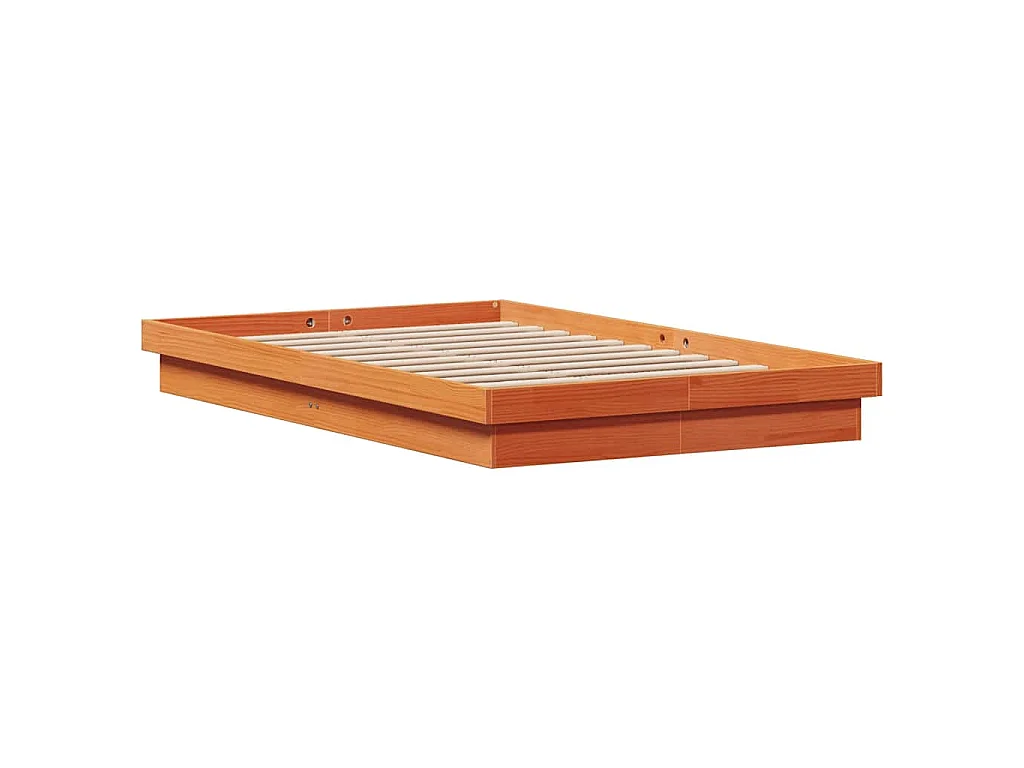 Estrutura de cama c/ LEDs 120x200 cm pinho maciço castanho mel