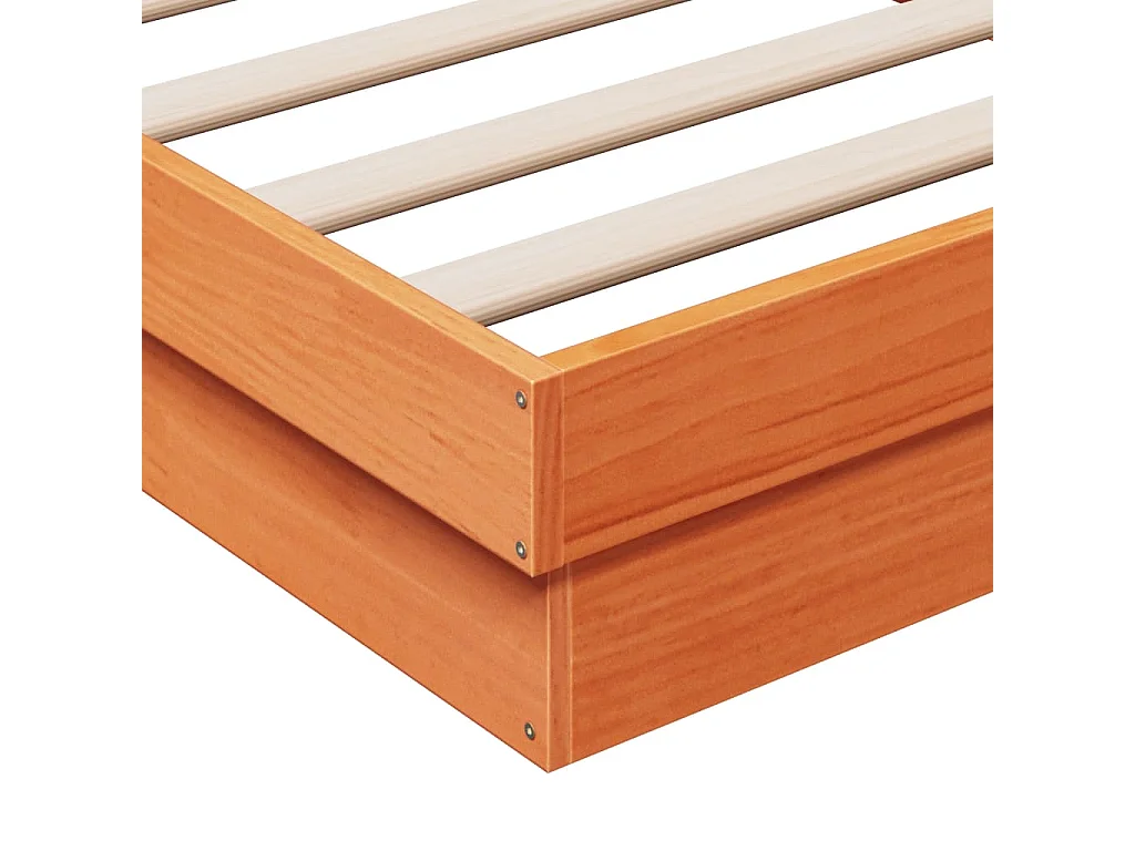 Estrutura de cama c/ LEDs 120x200 cm pinho maciço castanho mel