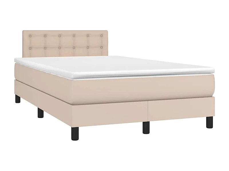 Boxspring met matras en LED kunstleer cappuccinokleur 120x190cm