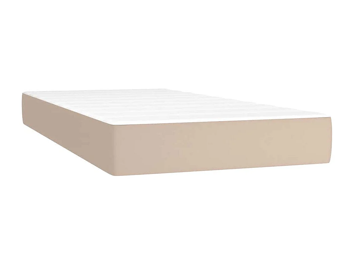 Sommier à lattes de lit avec matelas LED cappuccino 120x190 cm